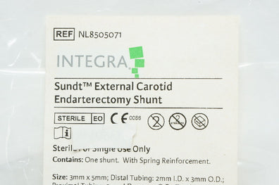 Integra NL8505071 Sundt External Carotid Endarterectomy Shunt 3mm x 5mm (x)